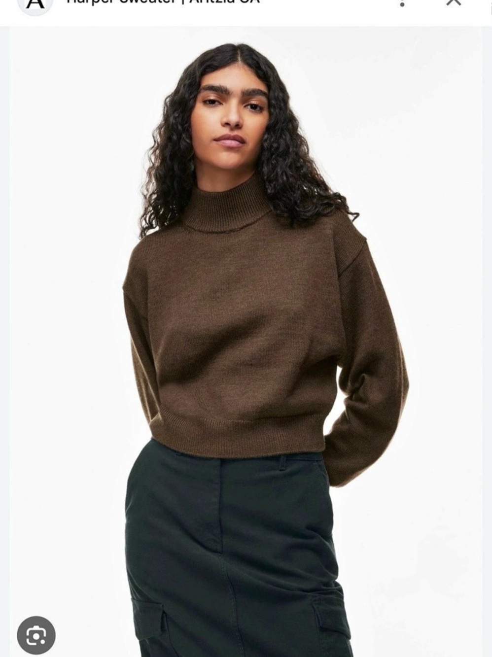 Aritzia Harper Sweater Turtleneck in Brown Like New in Size medium